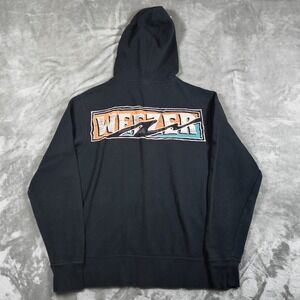 Weezer Hoodie Mens Medium Black Full Zip Rock Band Merch Tour Concert Logo Music